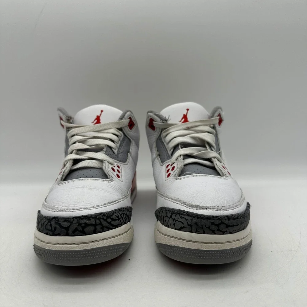 Jordan DM0967-160 Kids 6.5Y White Fire‎ Red Air Jordan 3 Retro Elephant Print